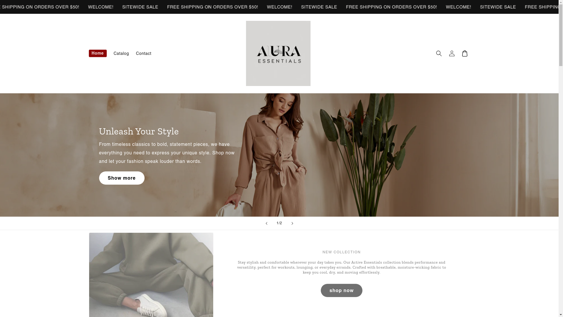 website screenshot of https://auraessentials.live/