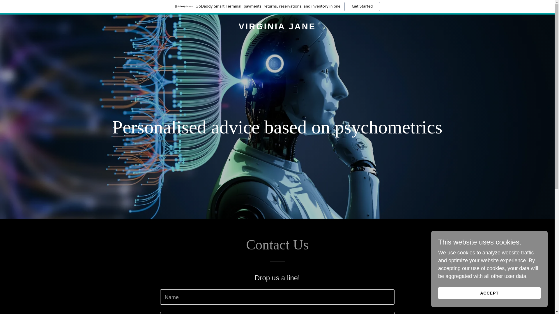 website screenshot of https://virginiajane.ai/