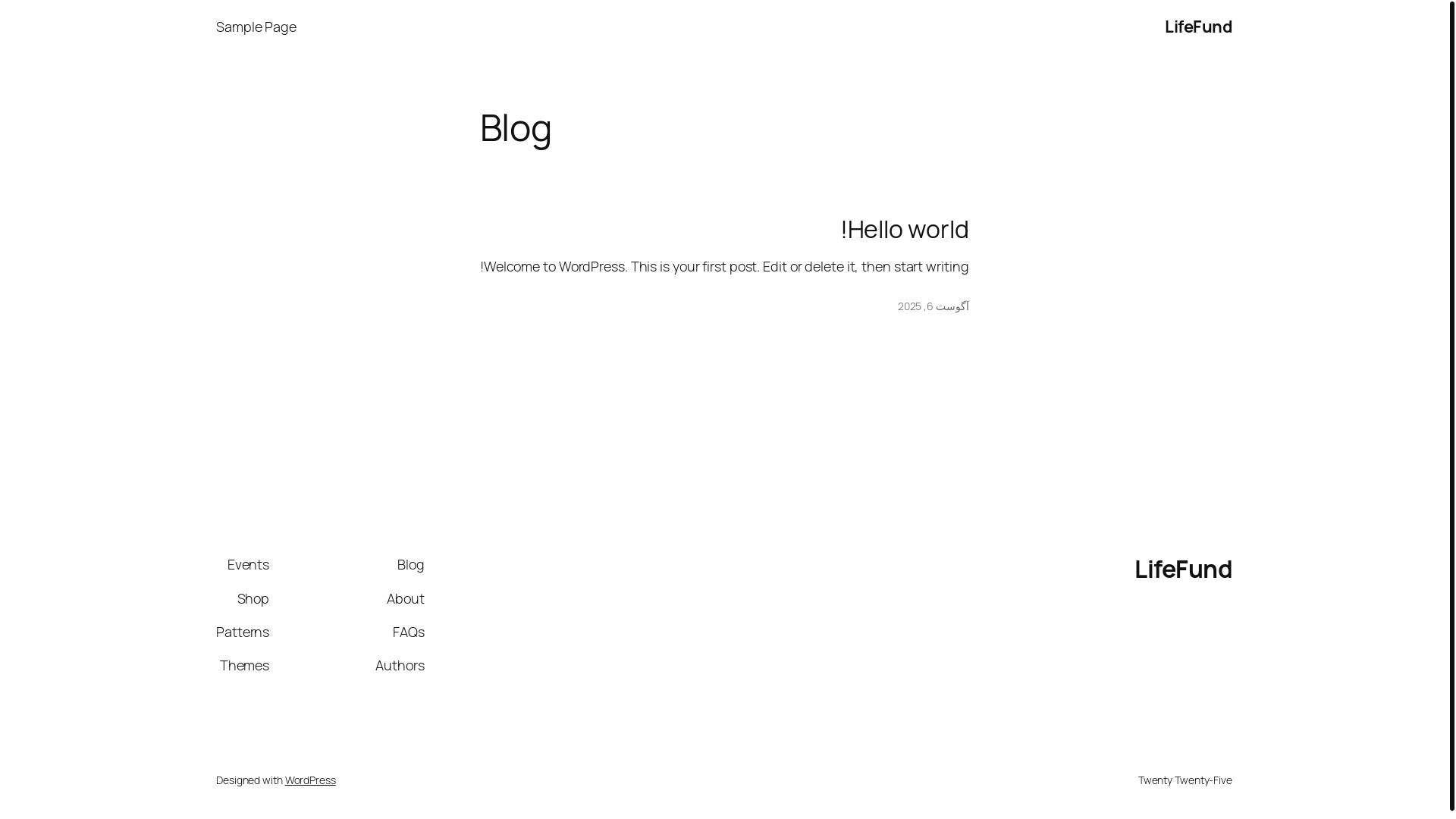 website screenshot of https://lifefundco.org/