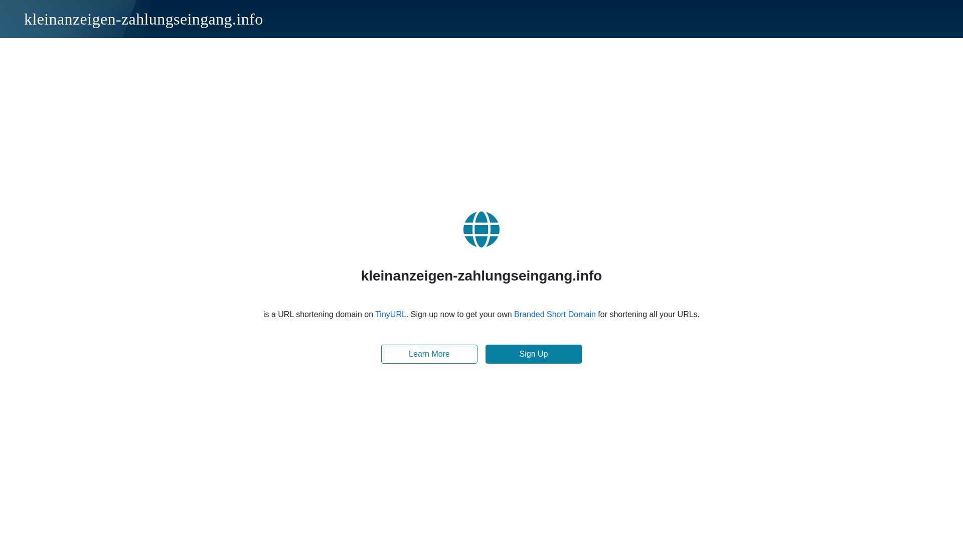 website screenshot of https://kleinanzeigen-zahlungseingang.info/