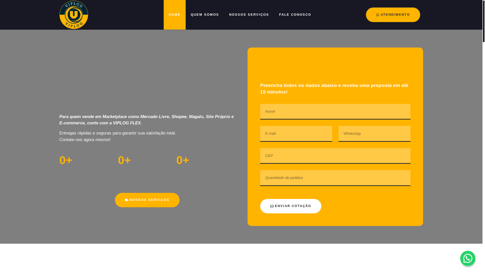 website screenshot of https://viplogflex.com.br/