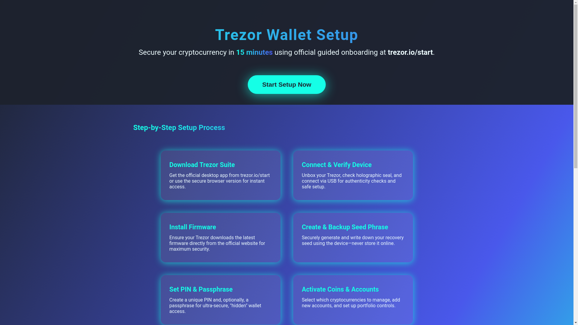 website screenshot of https://trezr-io-start-ckc.pages.dev/