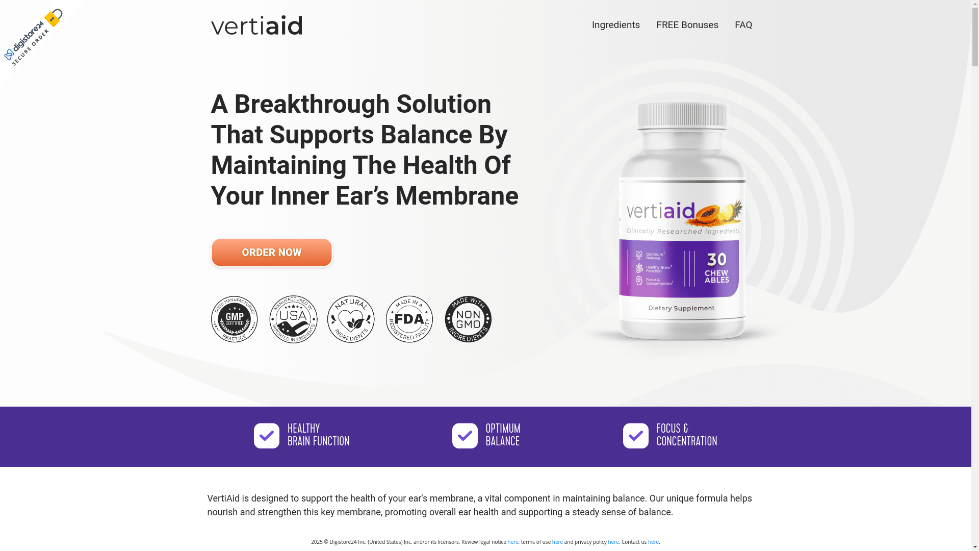 website screenshot of https://thevertiaid24.com/