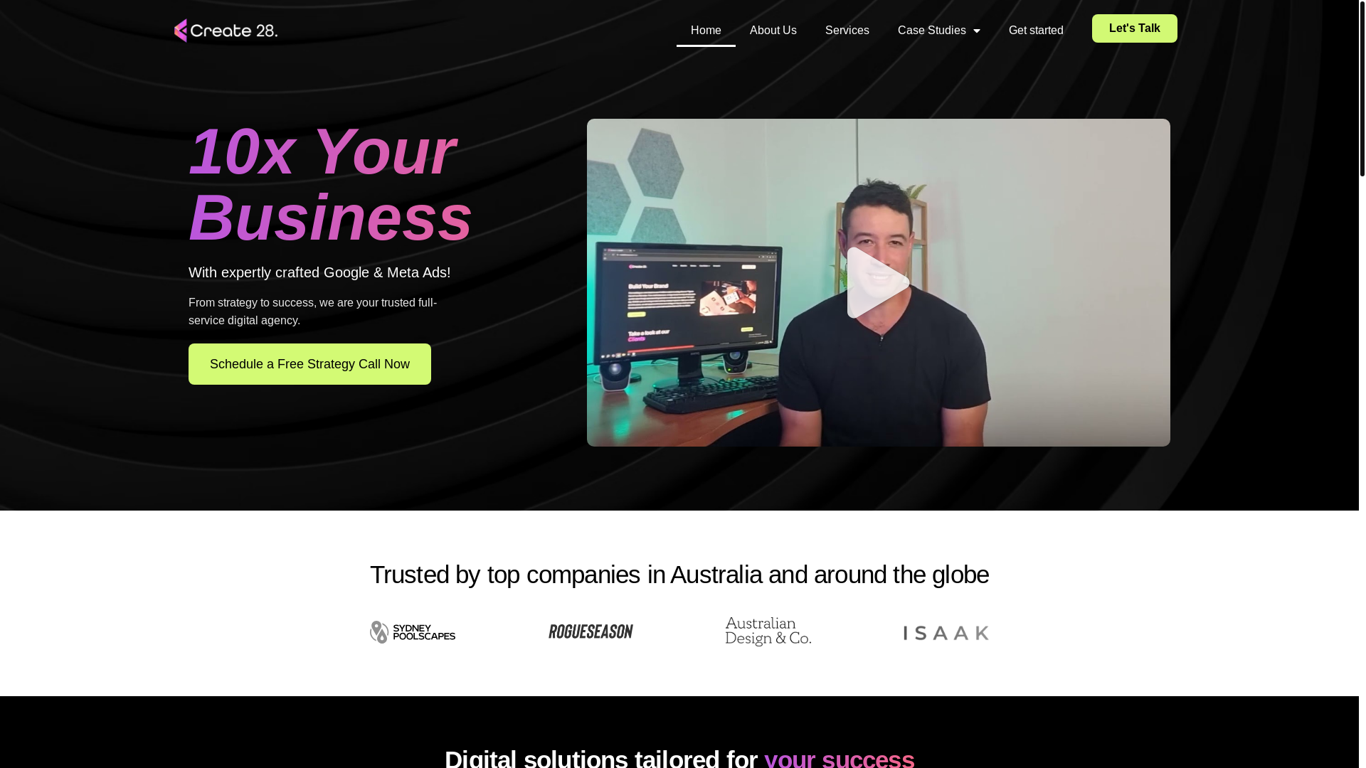 website screenshot of https://mycreate28.com/