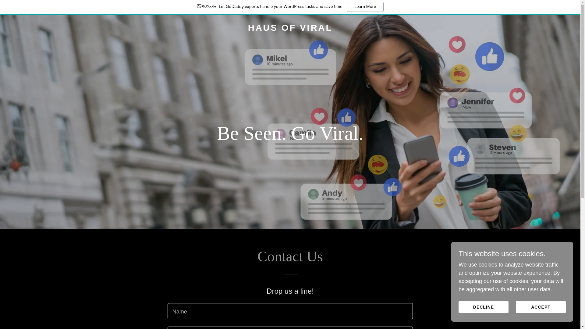 website screenshot of https://hausofviral.com/