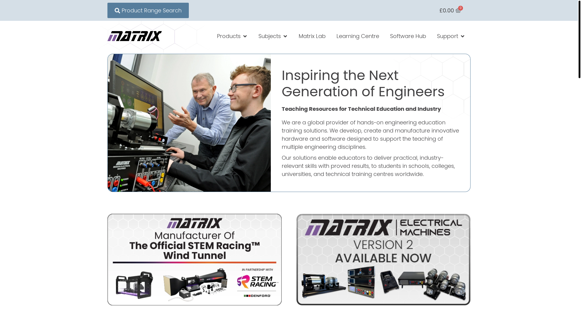 website screenshot of http://www.matrixtsl.com/