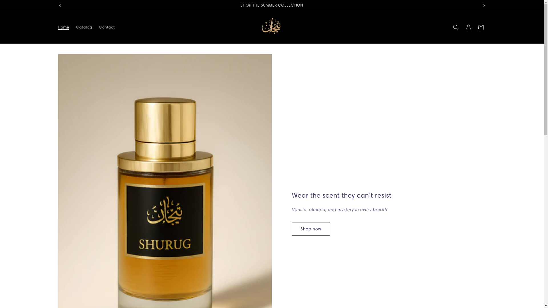 website screenshot of https://tijanperfume.com/