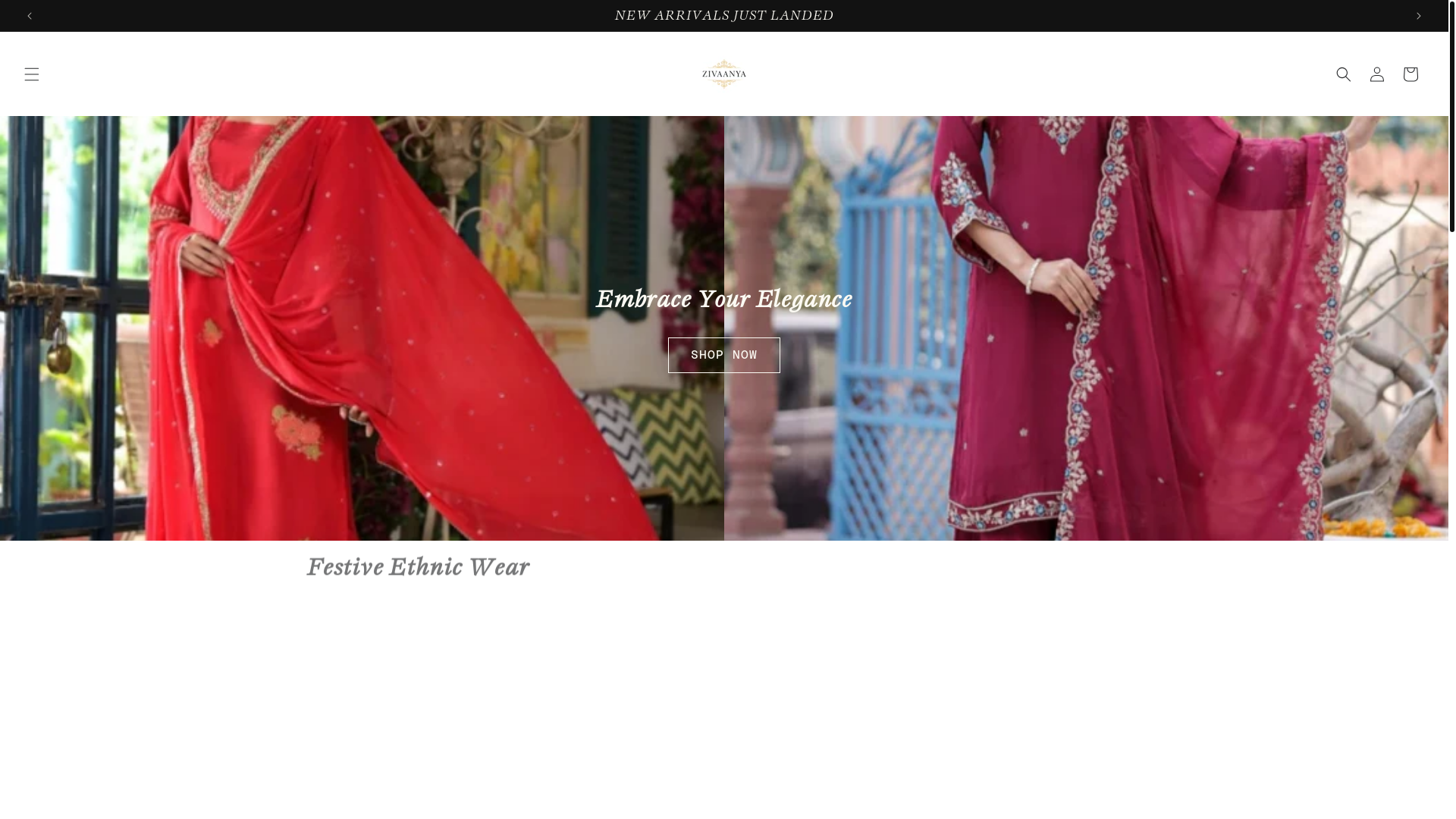 website screenshot of https://zivaanya.in/