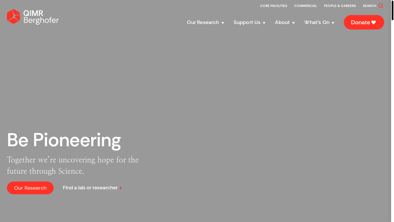 website screenshot of https://www.qimrb.edu.au/