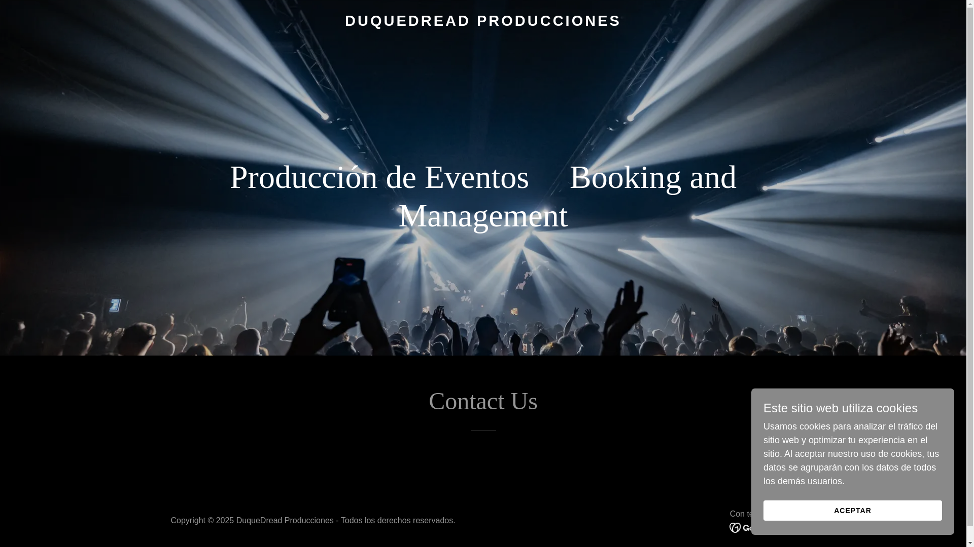 website screenshot of https://duquedreadproducciones.cl/