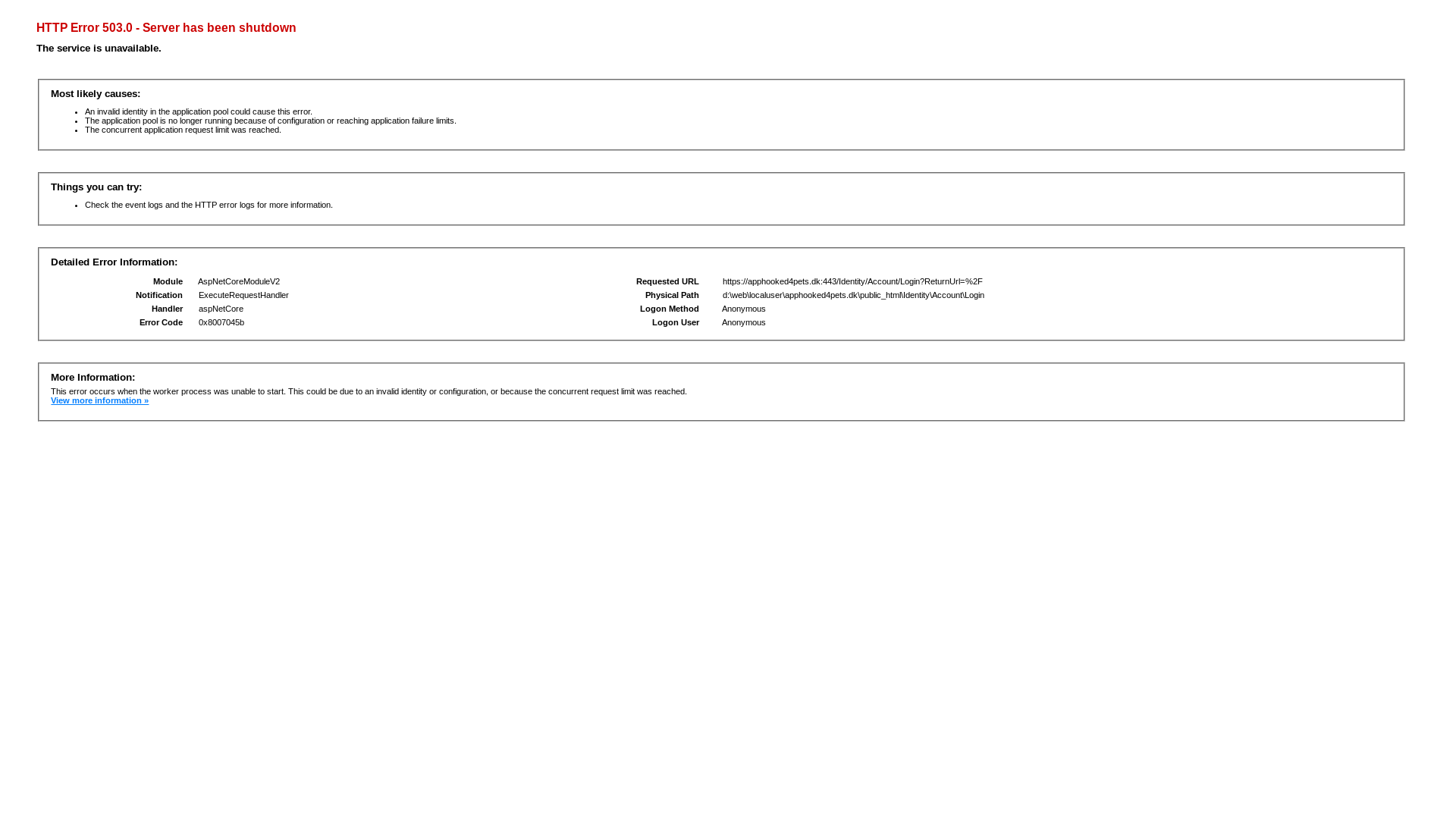 website screenshot of https://apphooked4pets.dk/