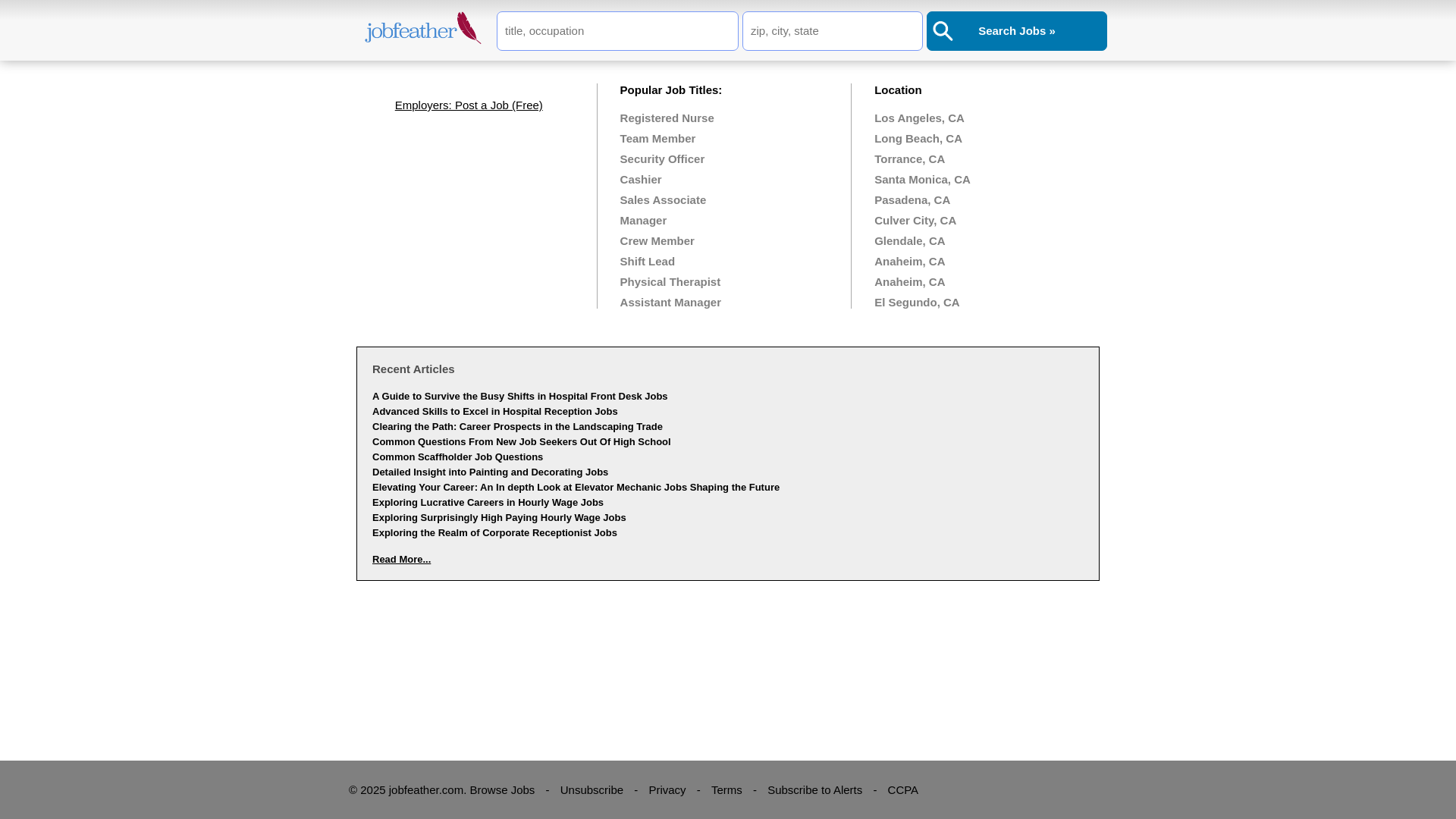 website screenshot of https://jobfeather.com/