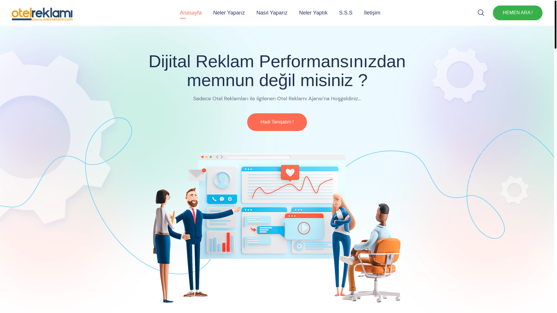 website screenshot of https://otelreklami.com/