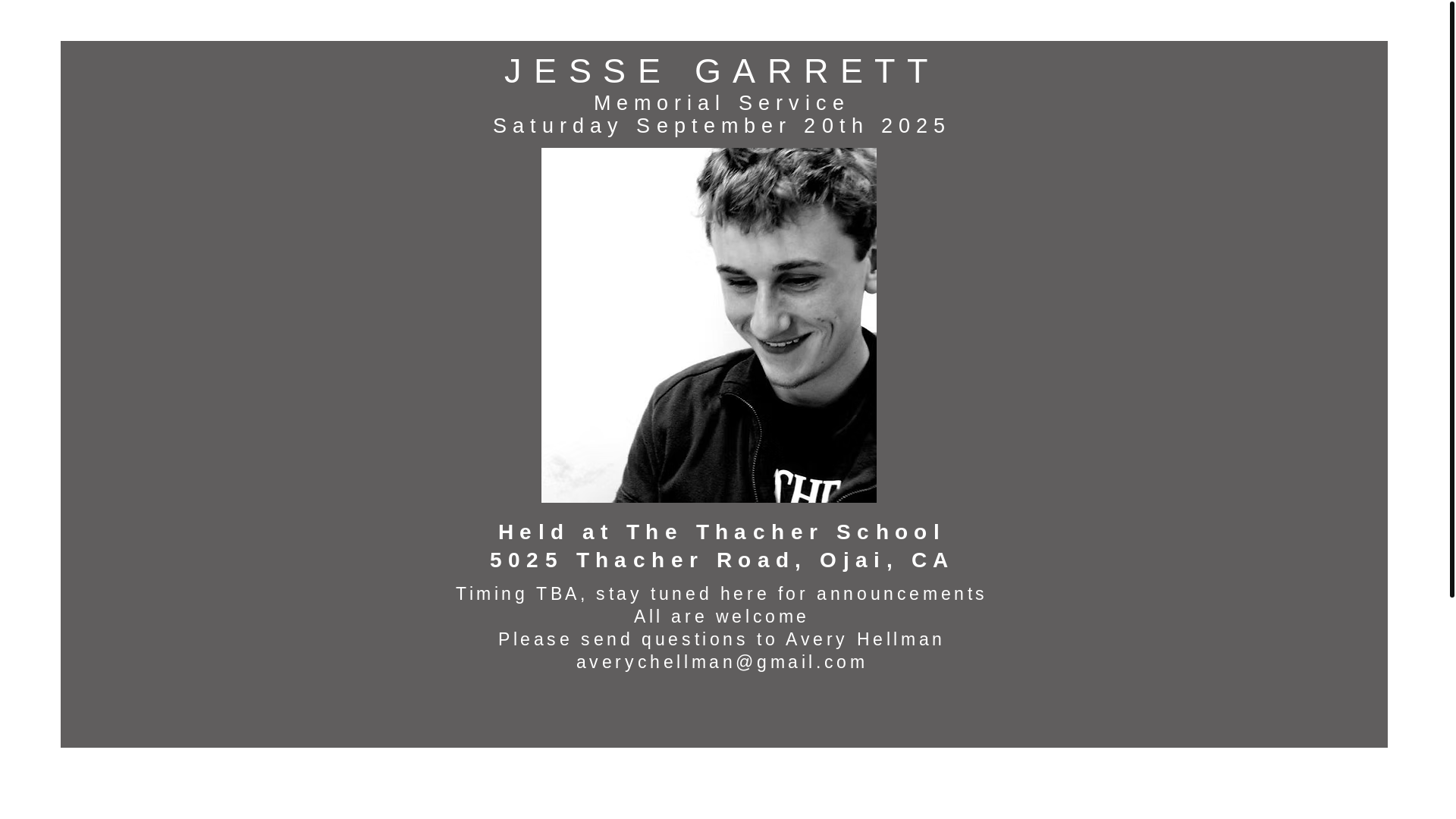 website screenshot of https://jessegarrettmemorial.com/