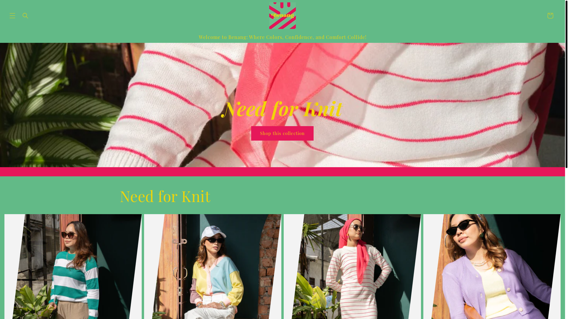website screenshot of https://benang.club/