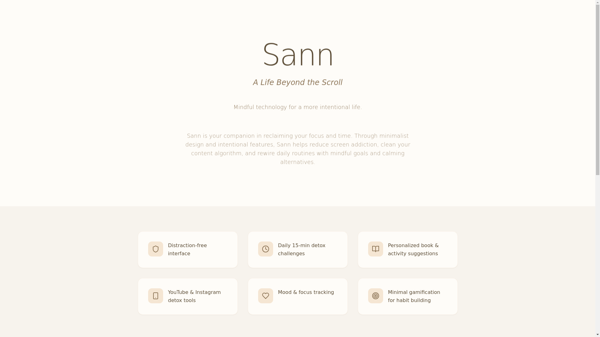 website screenshot of https://sann.life/