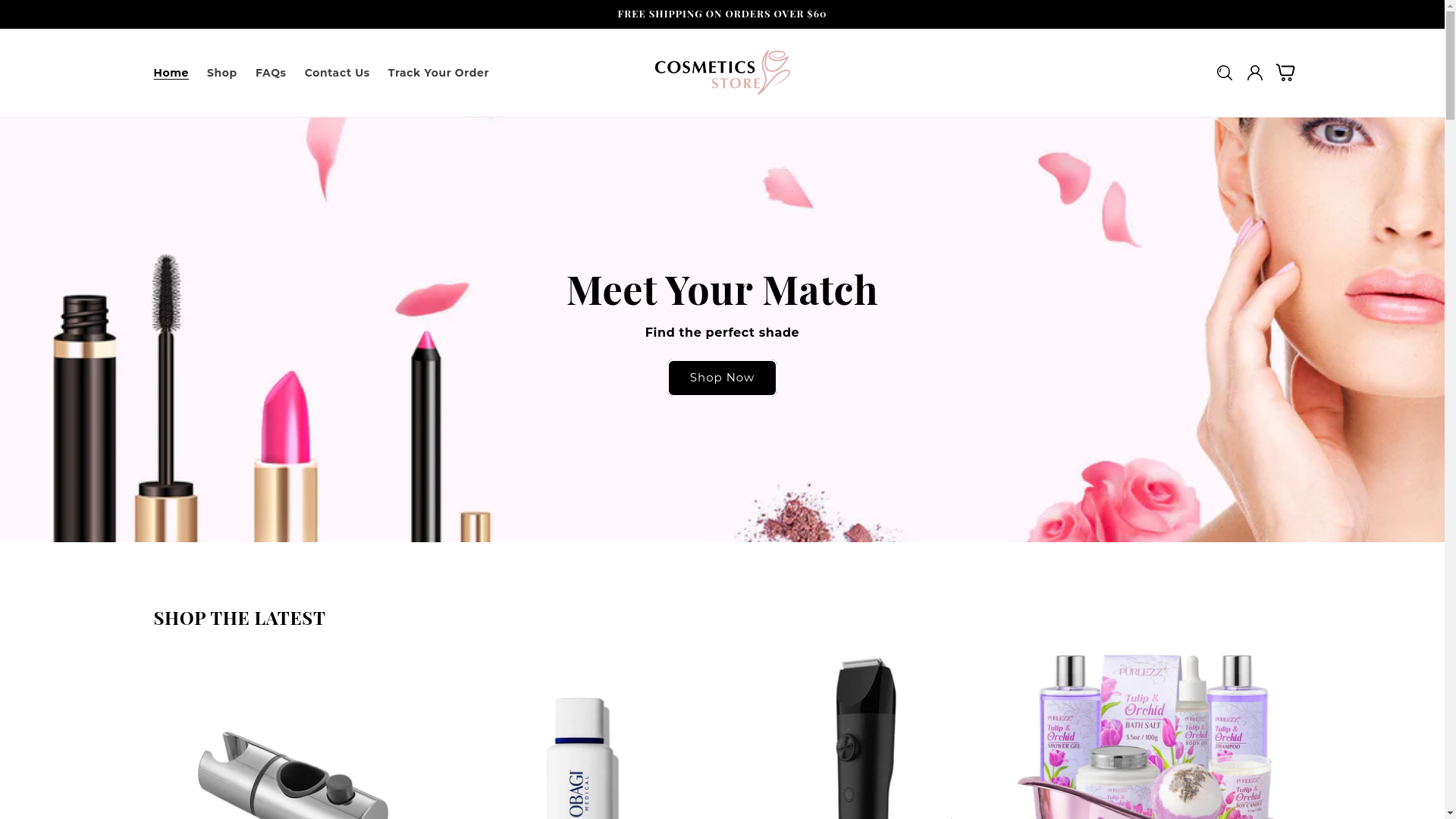 website screenshot of https://vibrantglowcosmetics.com/