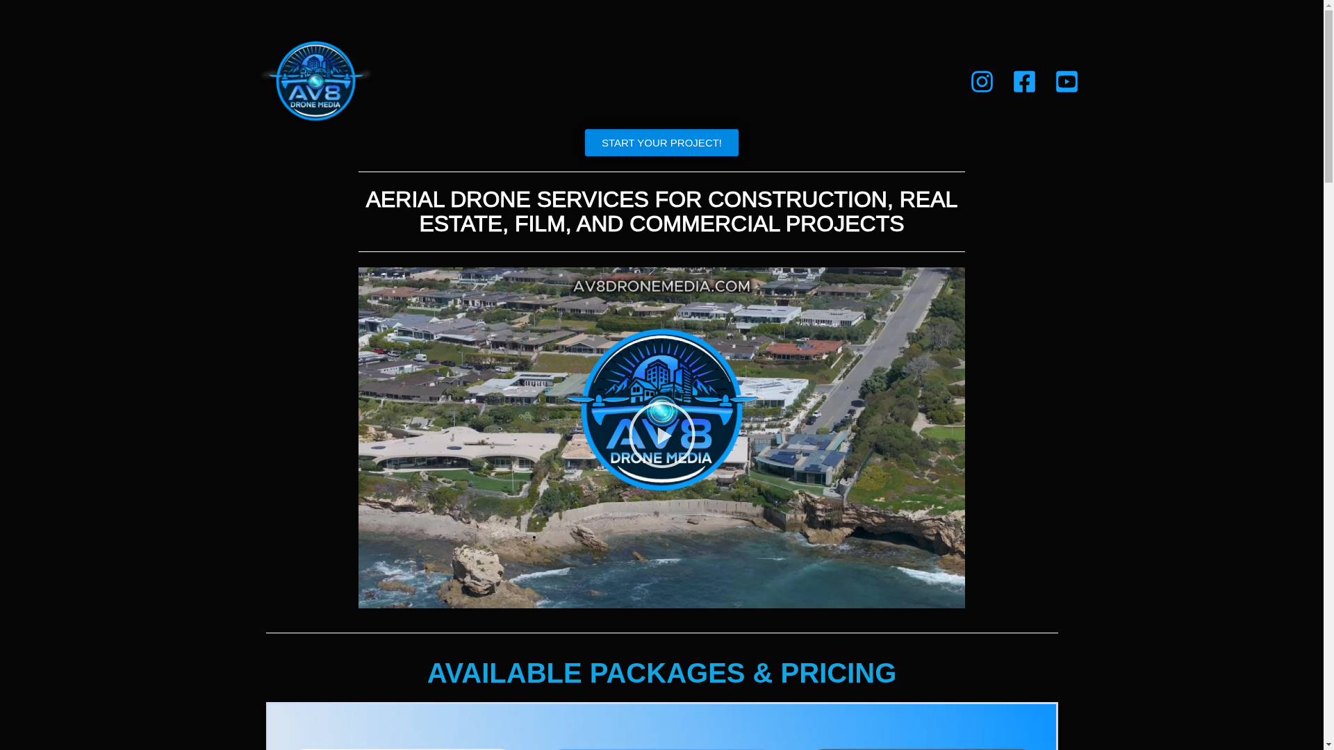 website screenshot of https://av8dronemedia.com/