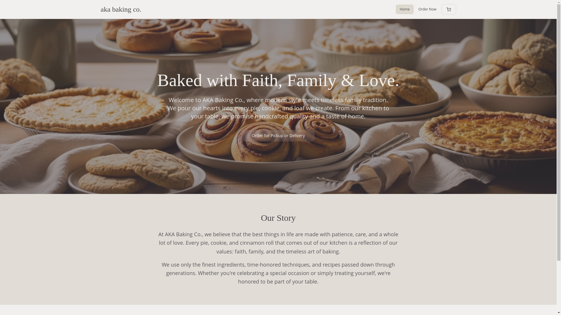 website screenshot of https://akabaking.co/