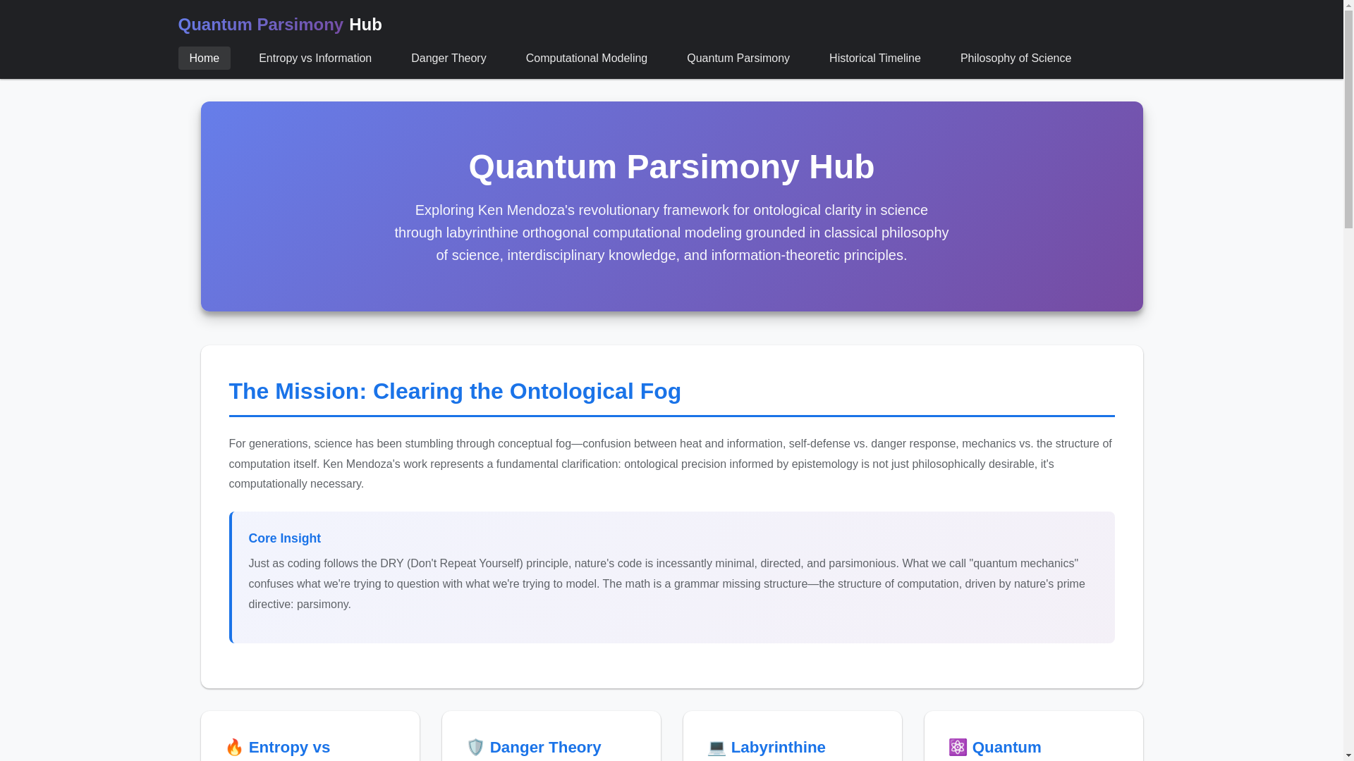 website screenshot of https://quantumparsimony.pages.dev/