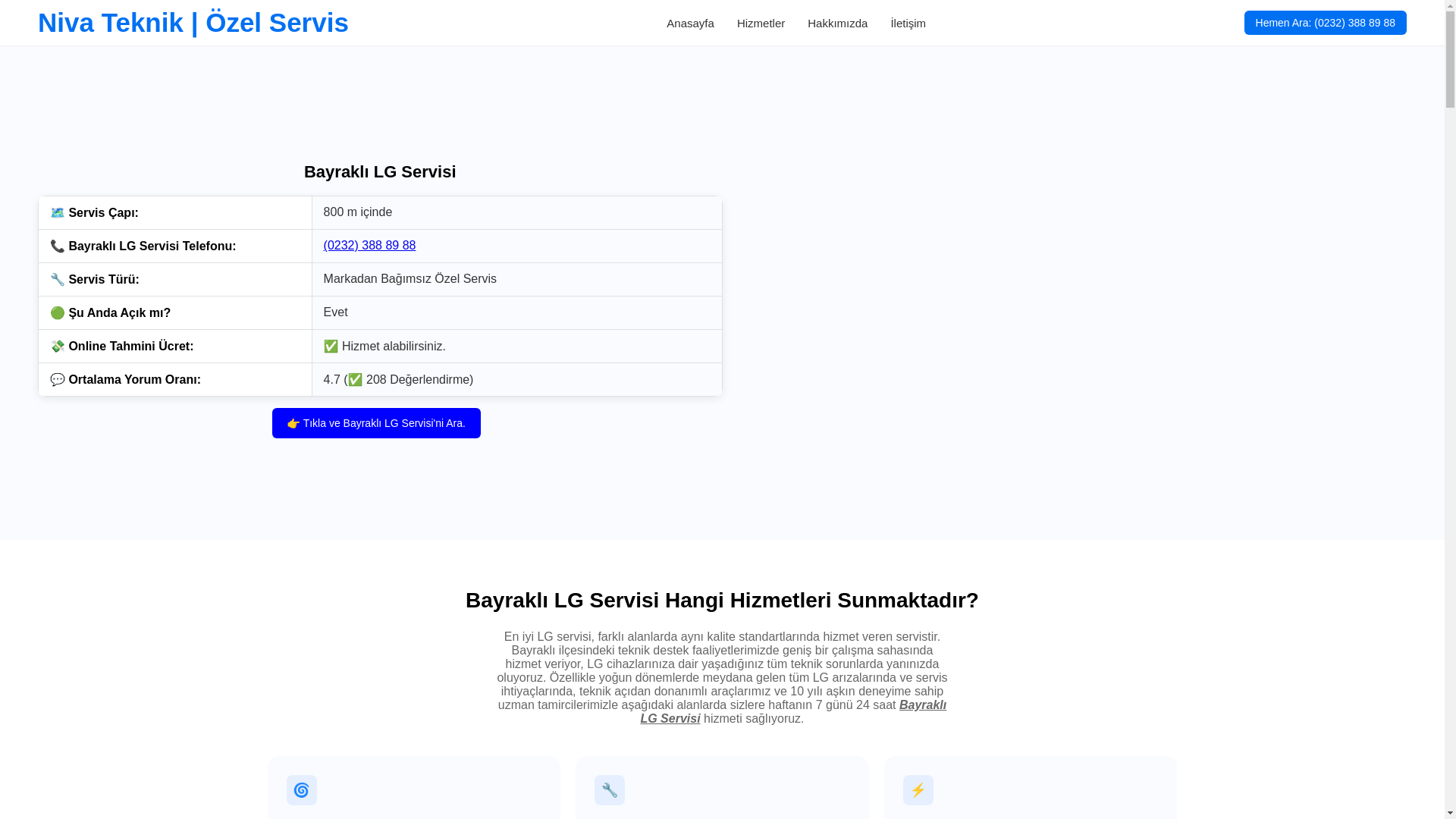 website screenshot of https://bayraklilgservis.com.tr/