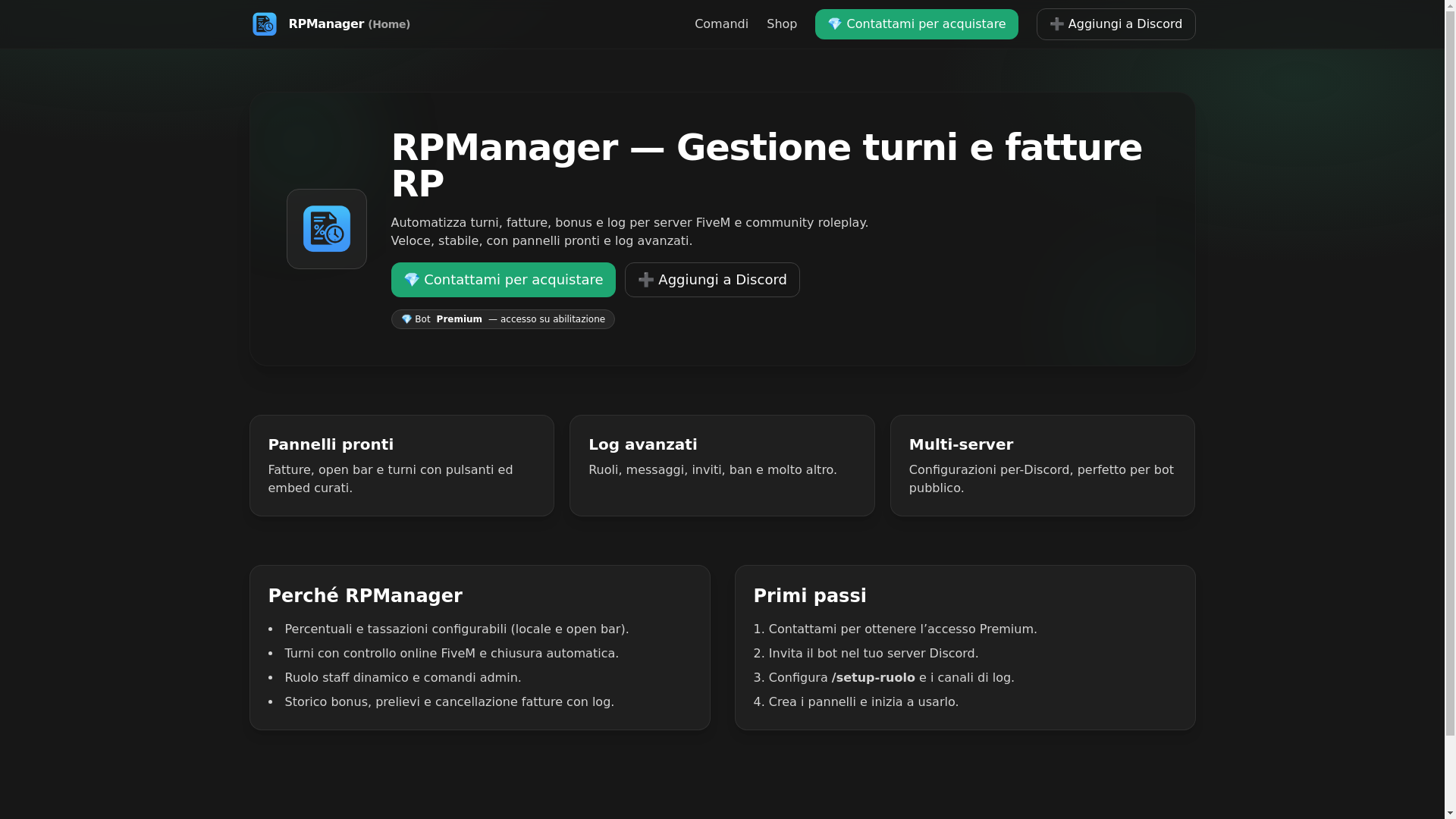 website screenshot of https://rpmanager.net/