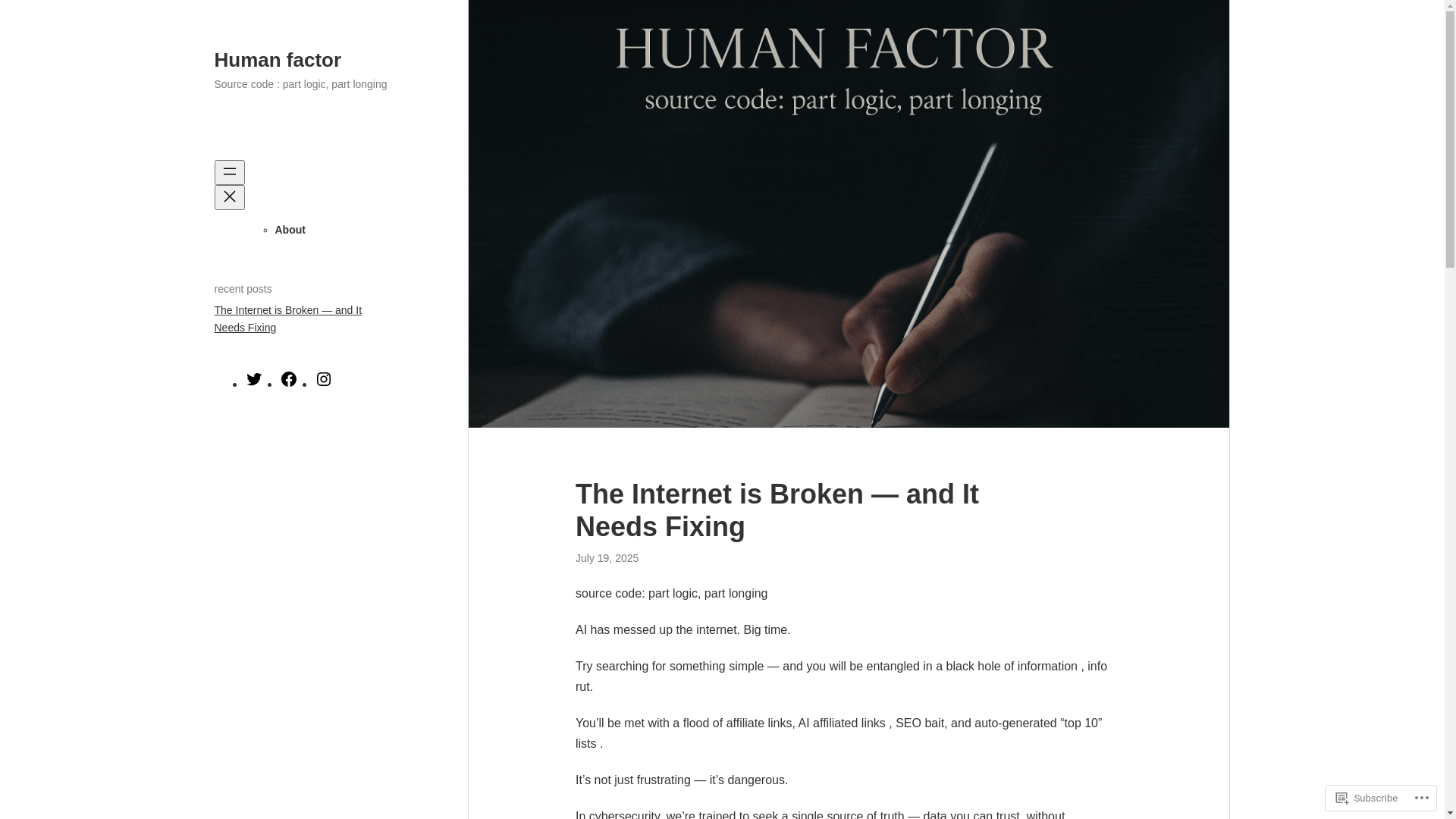 website screenshot of https://human-factor.blog/