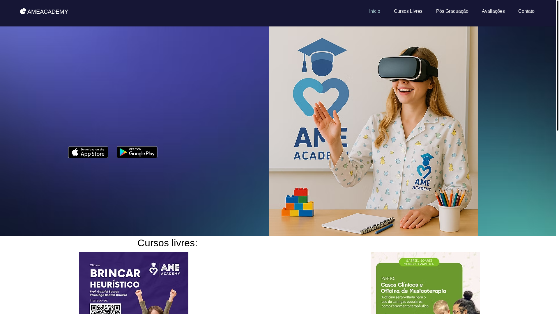 website screenshot of https://portalameacademy.com.br/