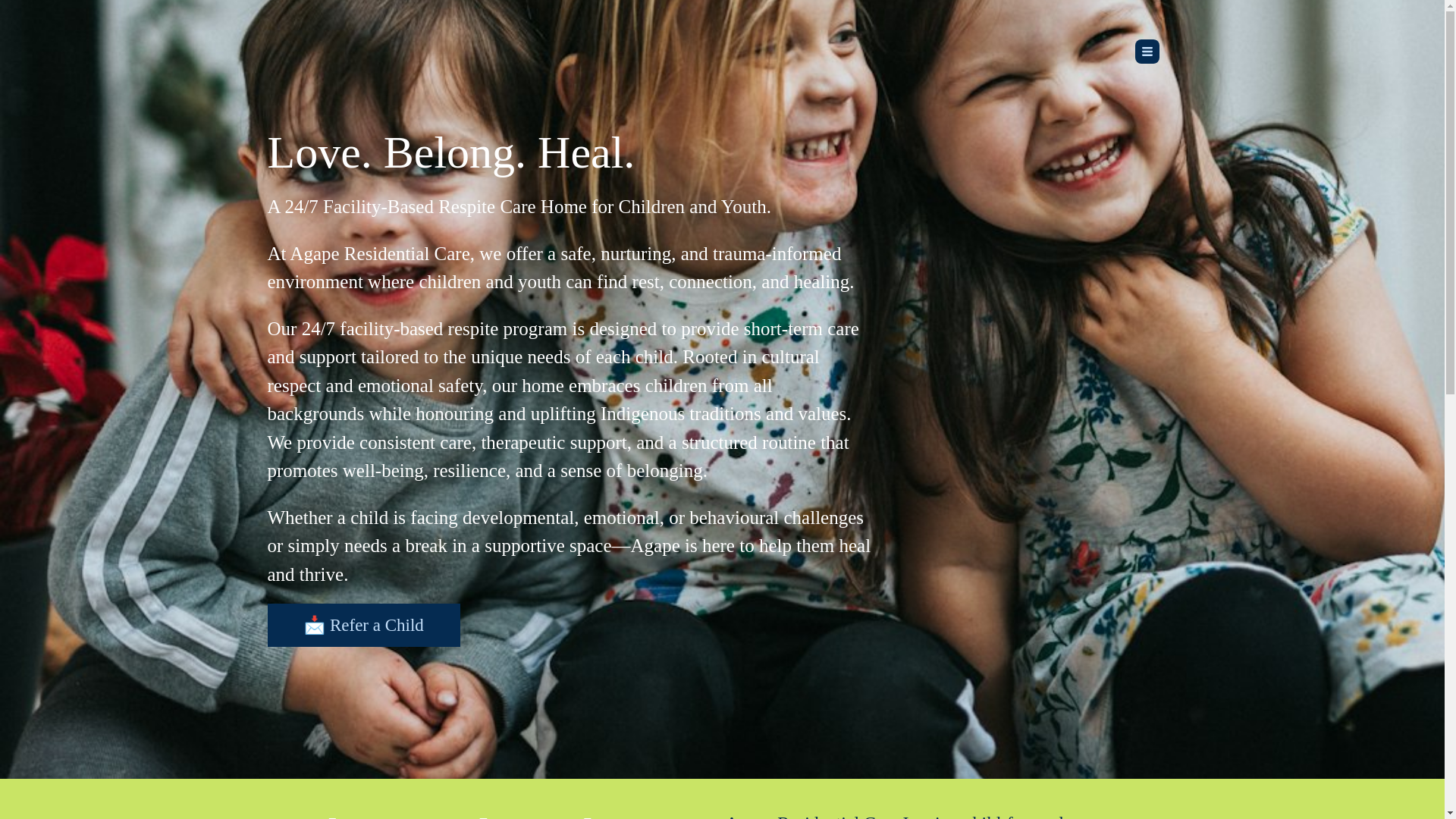 website screenshot of https://agaperesidentialcareinc.ca/