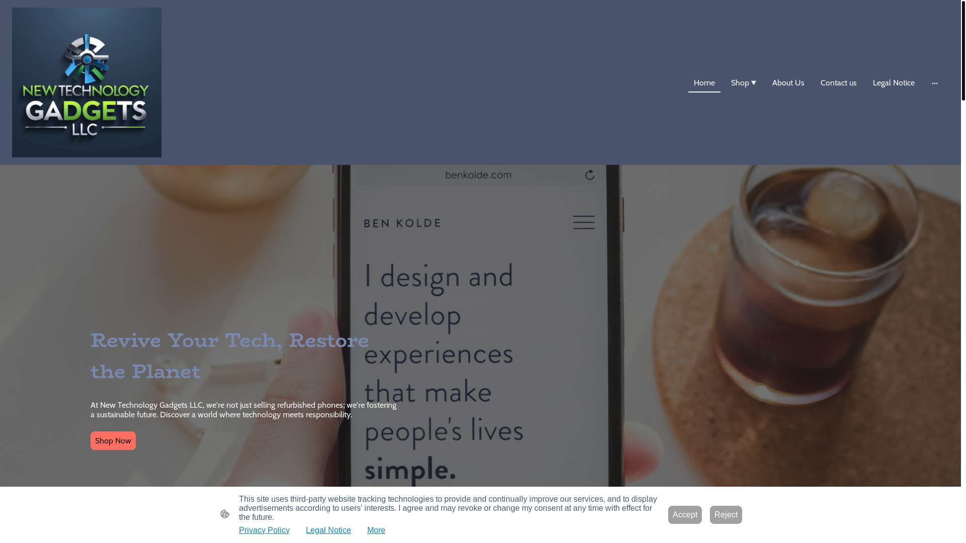 website screenshot of https://newtechnologyoutdeals.com/