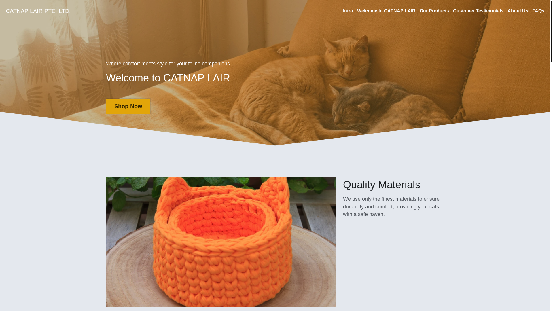website screenshot of https://catnaplair.shop/