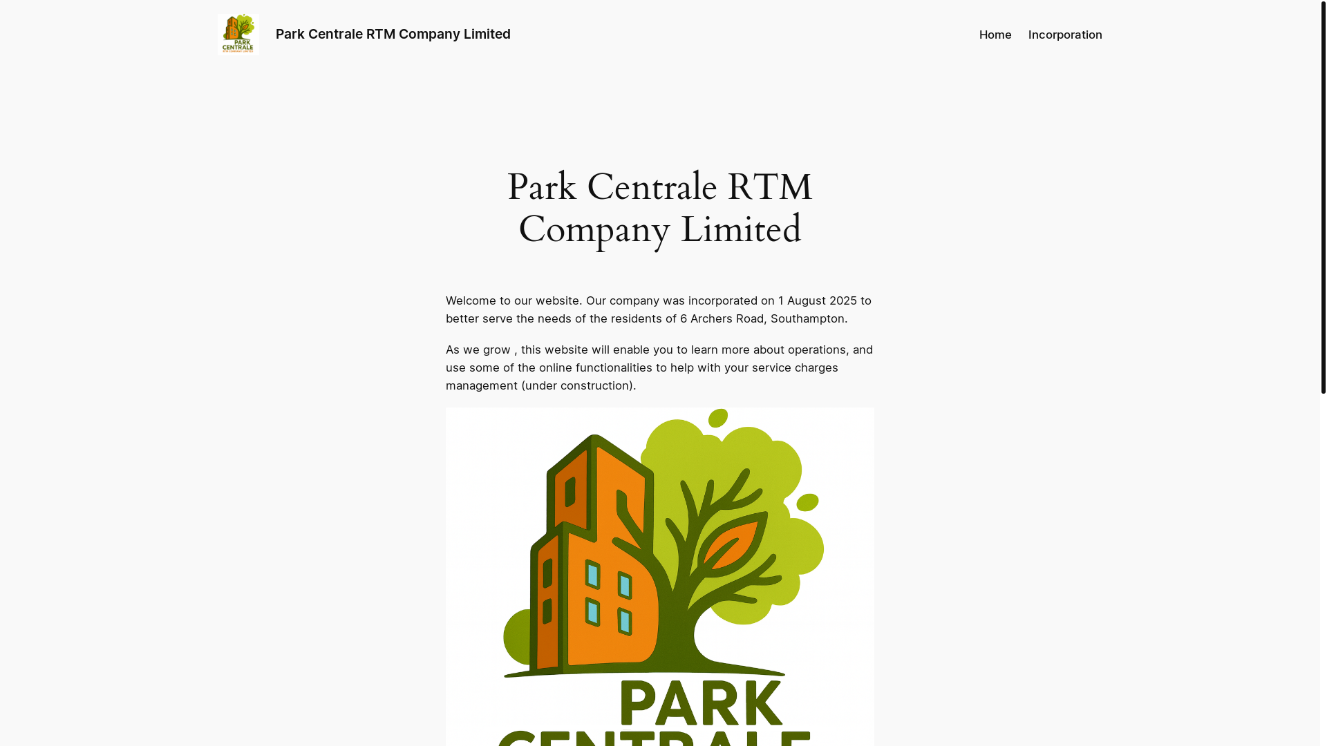 website screenshot of https://parkcentrale.uk/
