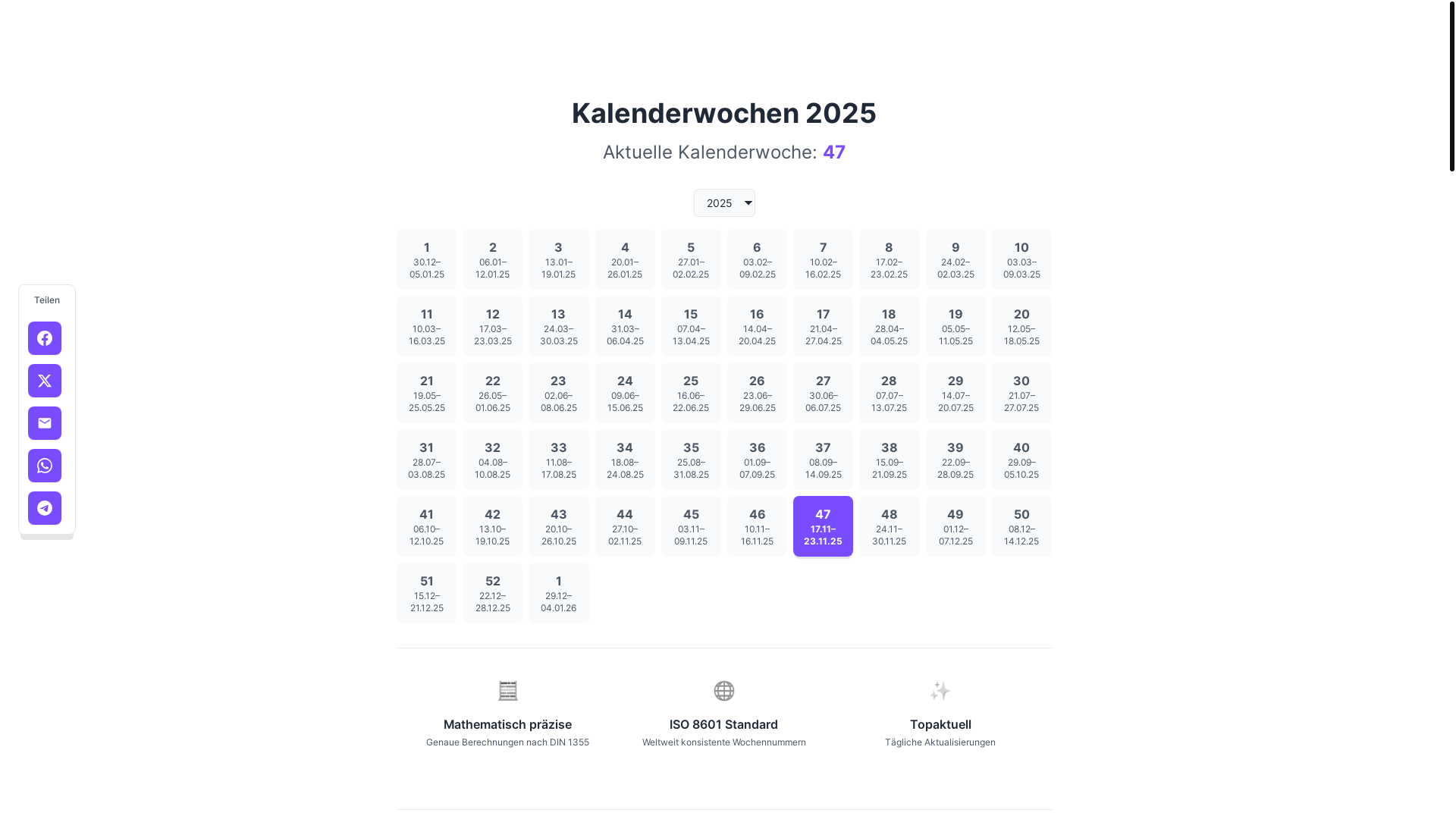 website screenshot of https://welchewoche47.pages.dev/
