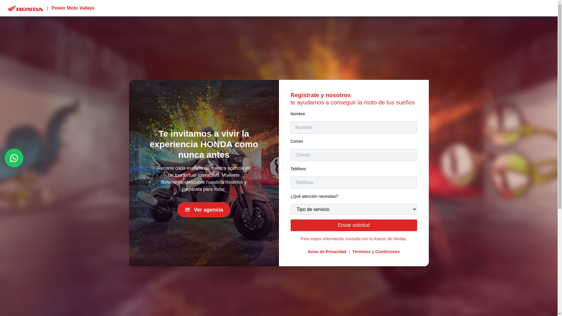 website screenshot of https://hondamotosvallejo.com/