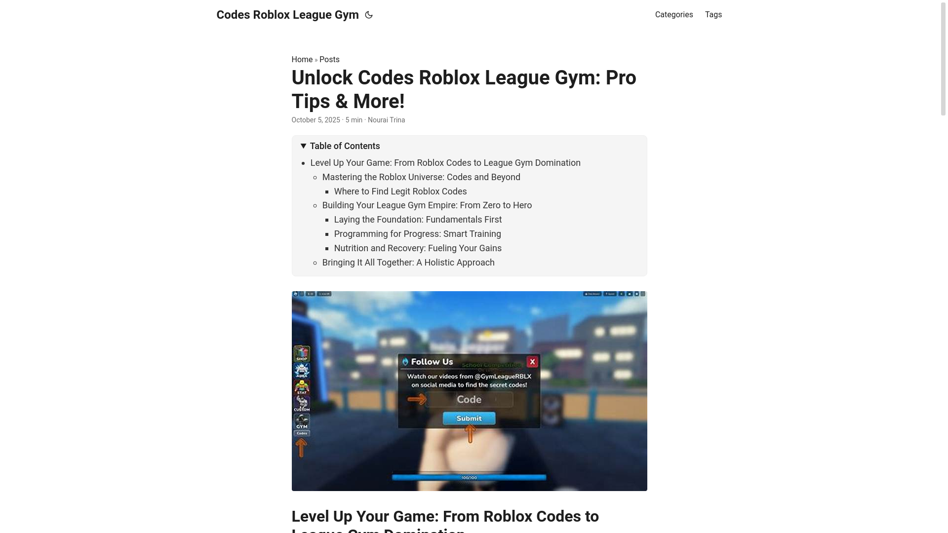website screenshot of https://codes-roblox-league-gym.pages.dev/
