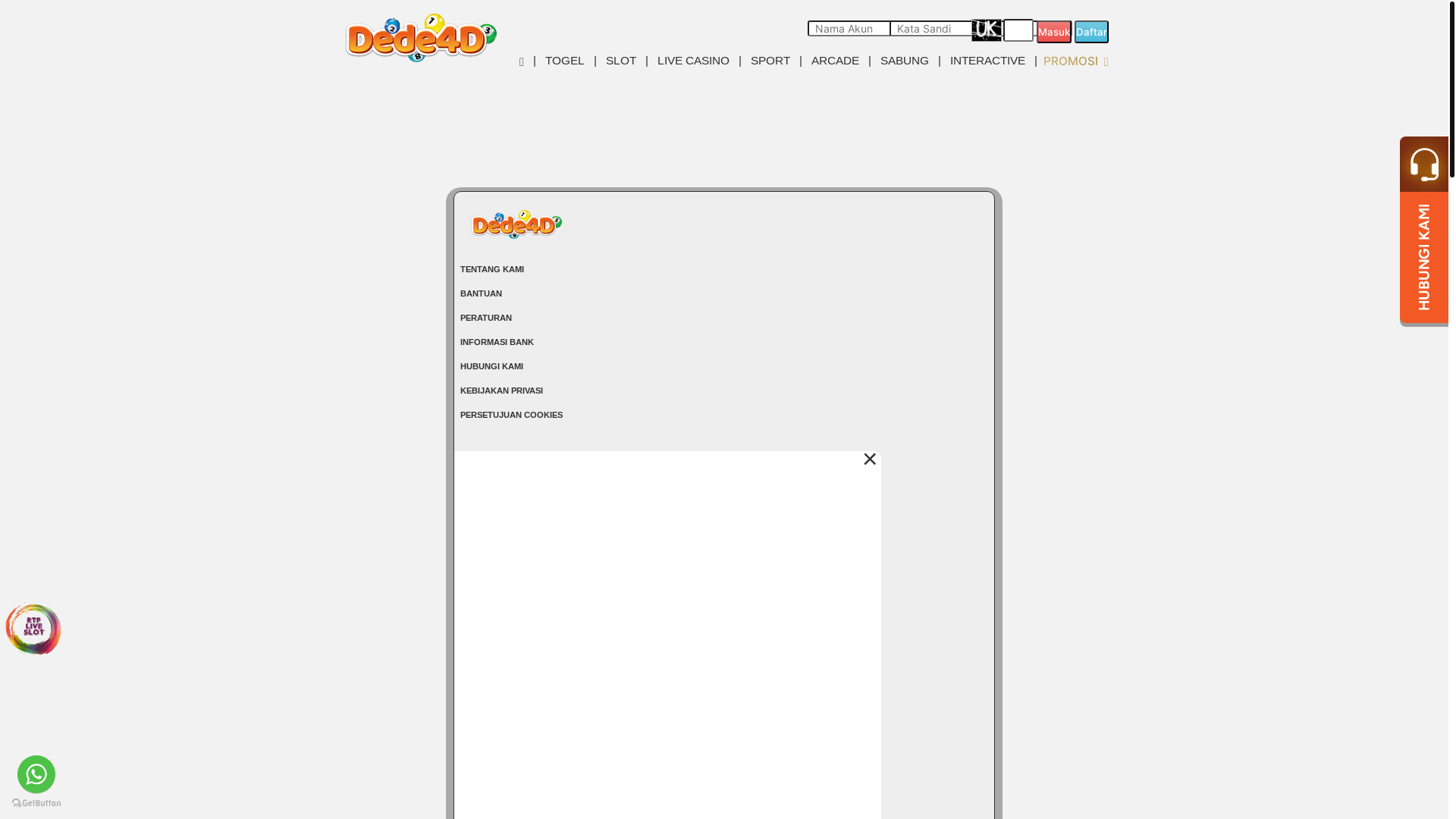 website screenshot of https://dede4dmaster.site/