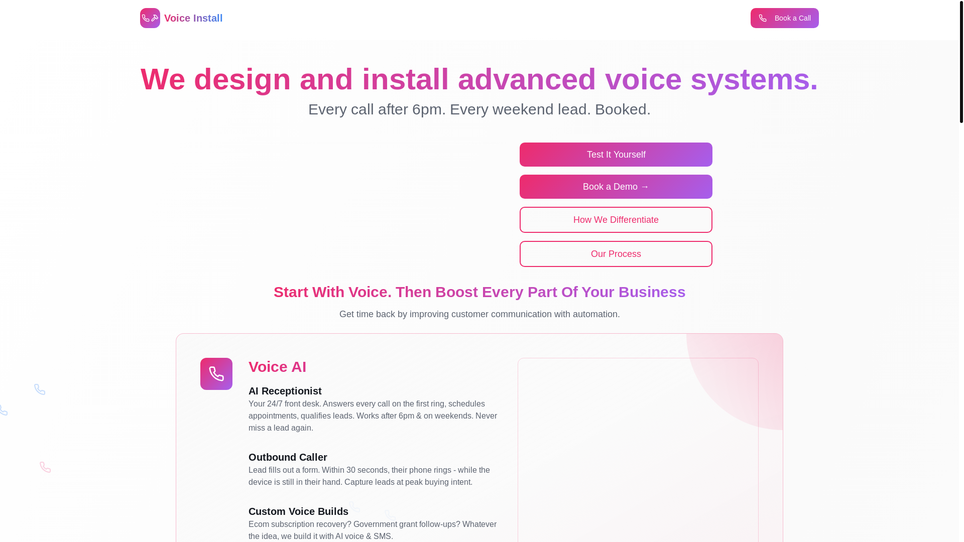website screenshot of https://voiceinstallnow.com/