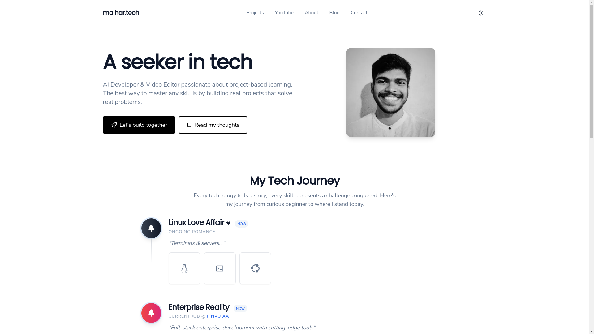 website screenshot of https://malhar-tech.pages.dev/