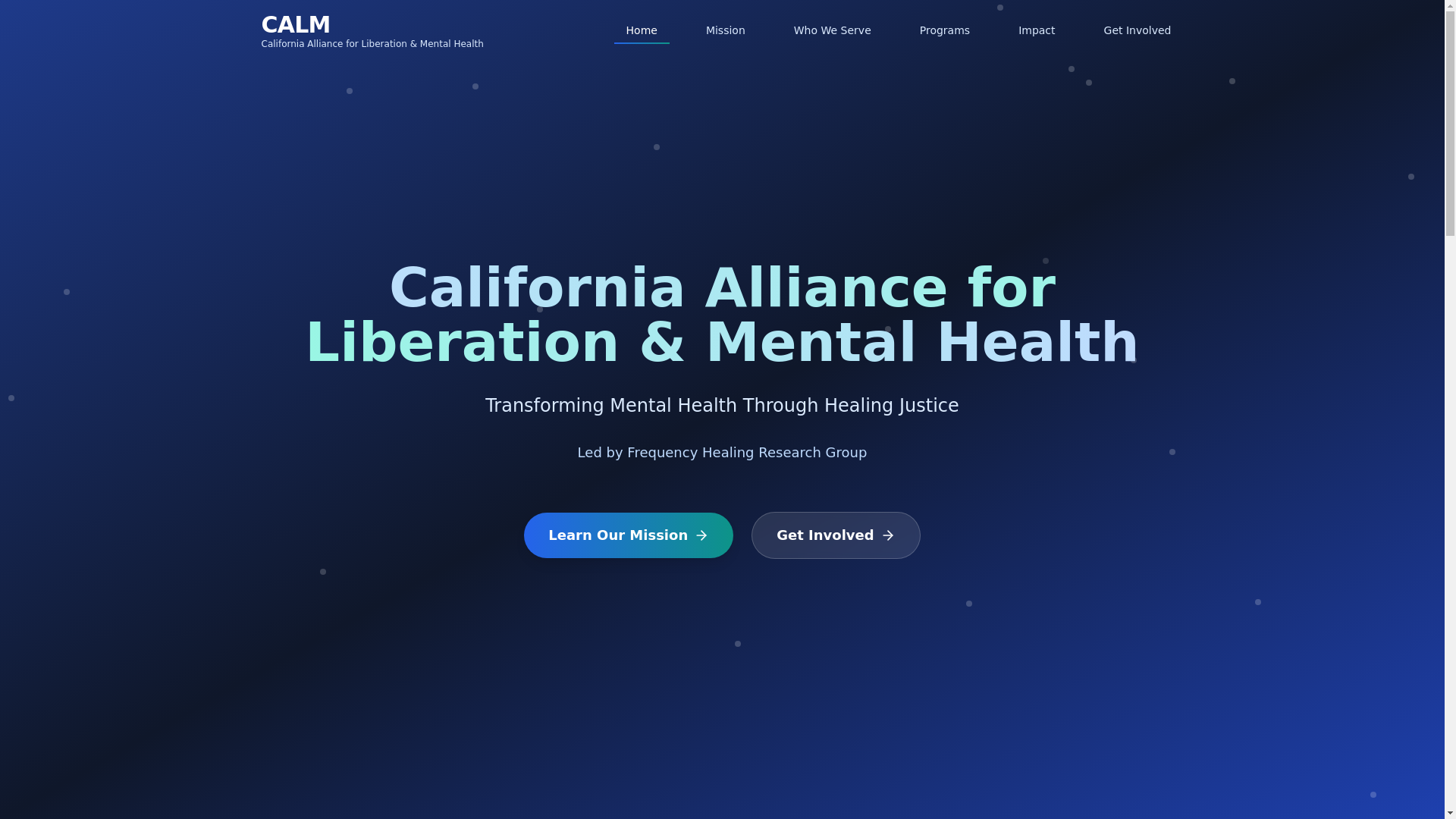 website screenshot of https://californiacalm.org/