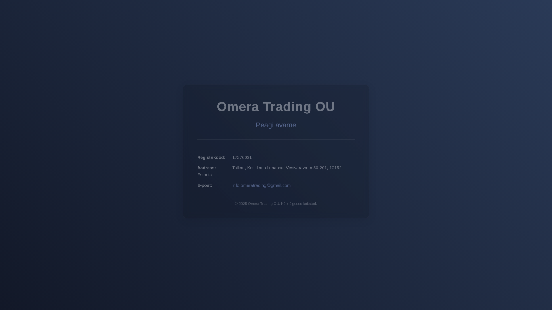 website screenshot of https://omeratrading.eu/