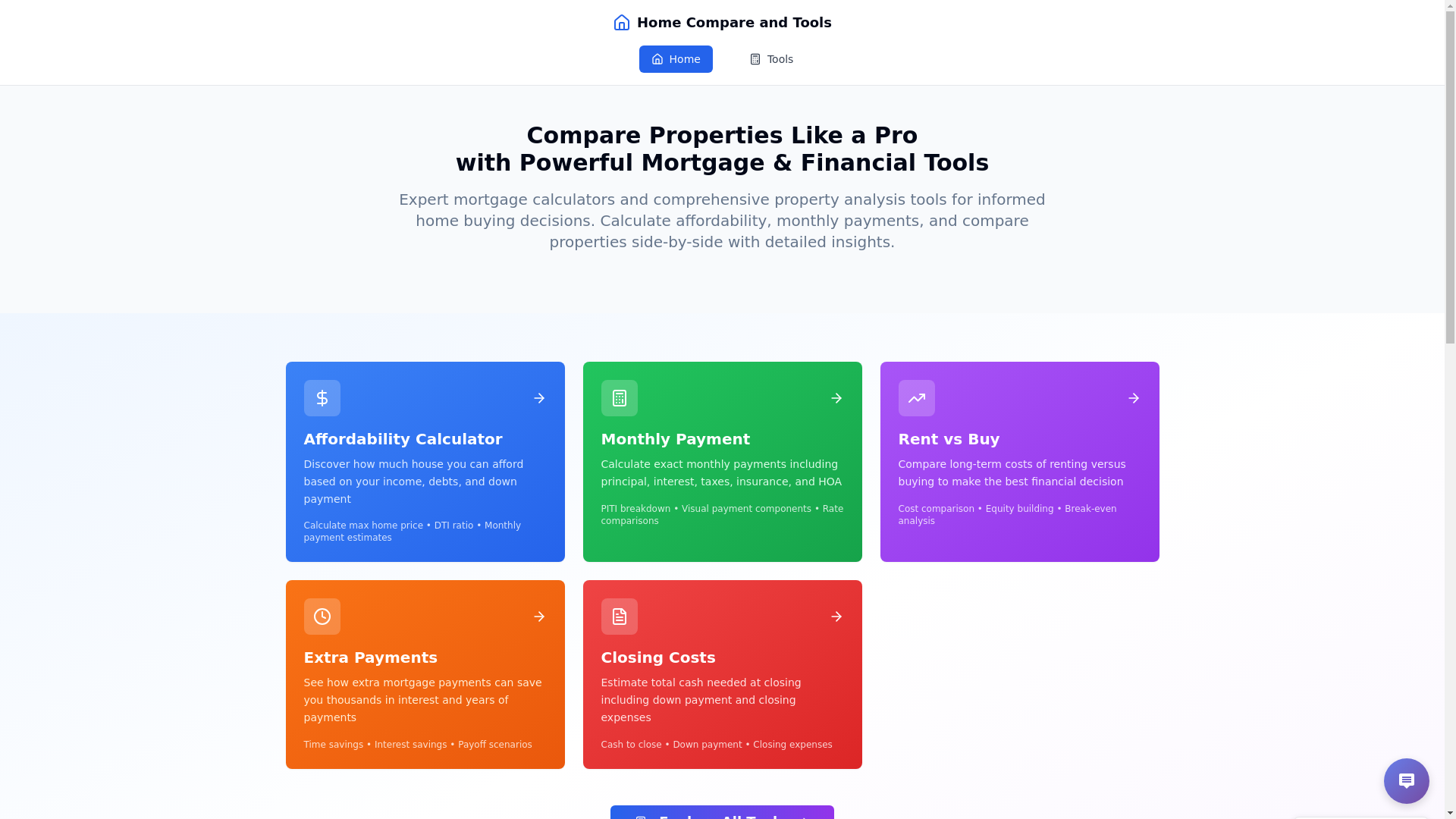 website screenshot of https://cookmortgagetools.com/