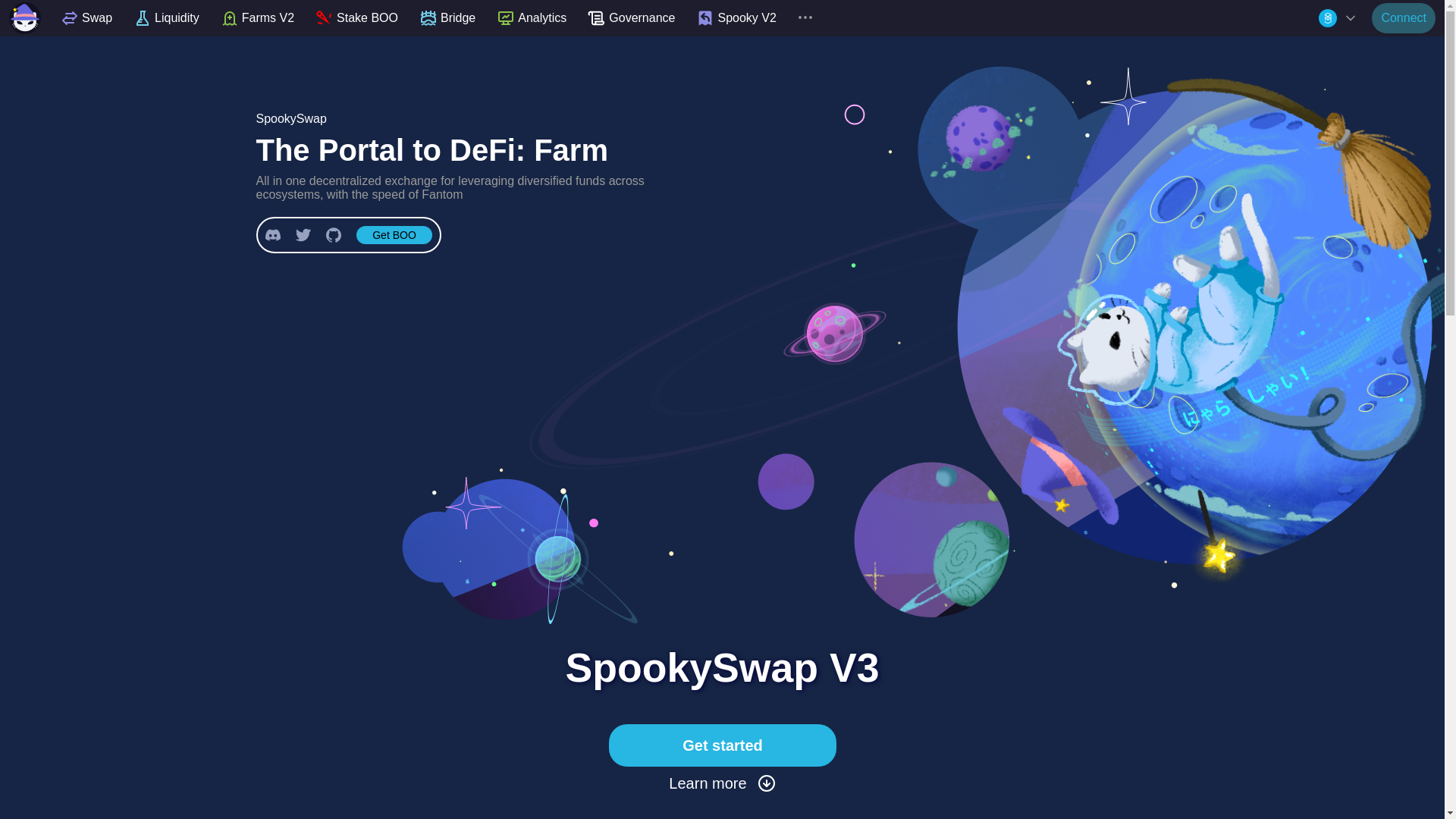 website screenshot of https://spookyswap.net/