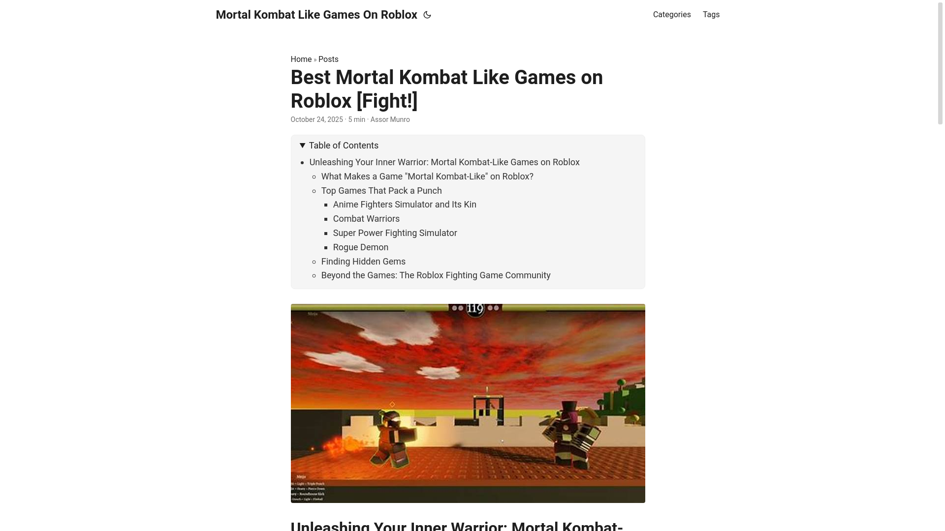 website screenshot of https://mortal-kombat-like-games-on-roblox.pages.dev/