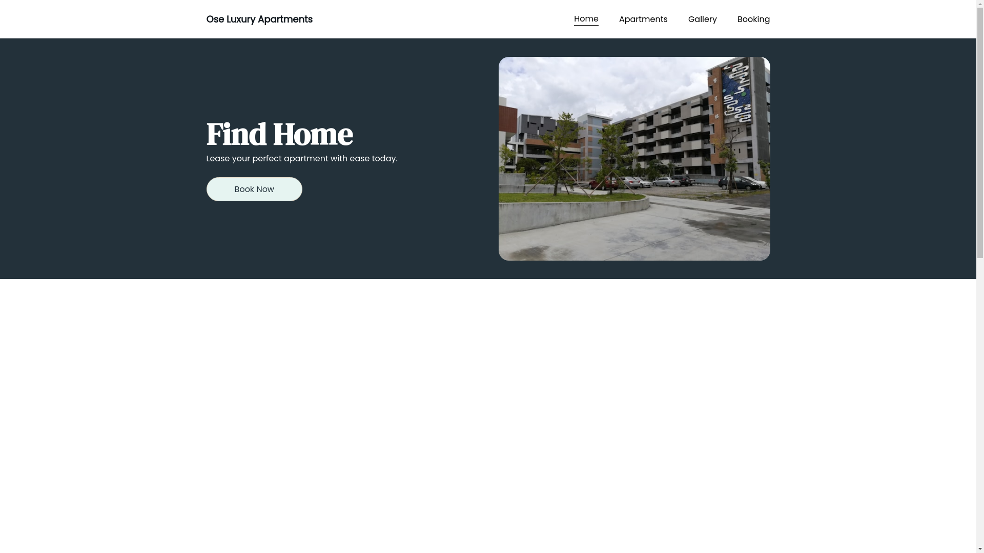 website screenshot of https://oseluxuryapartments.com/