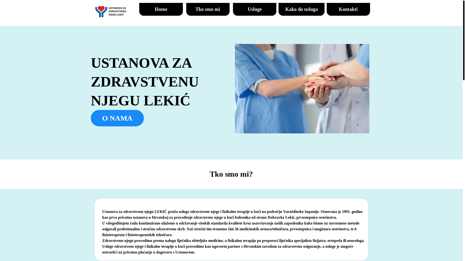 website screenshot of https://ustanovazazdravstvenunjegulekic.com/