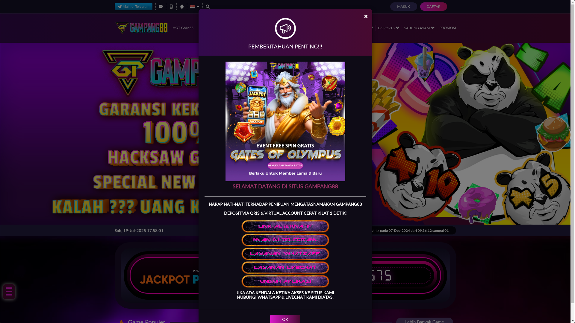 website screenshot of https://wijayabet2.icu/