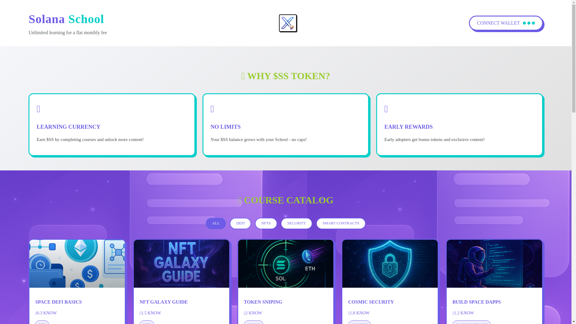 website screenshot of https://solanaschool.fun/