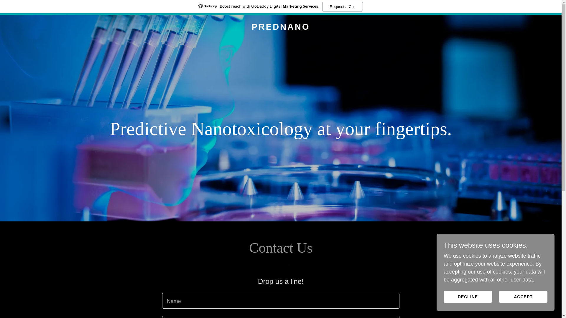 website screenshot of https://prednano.com/