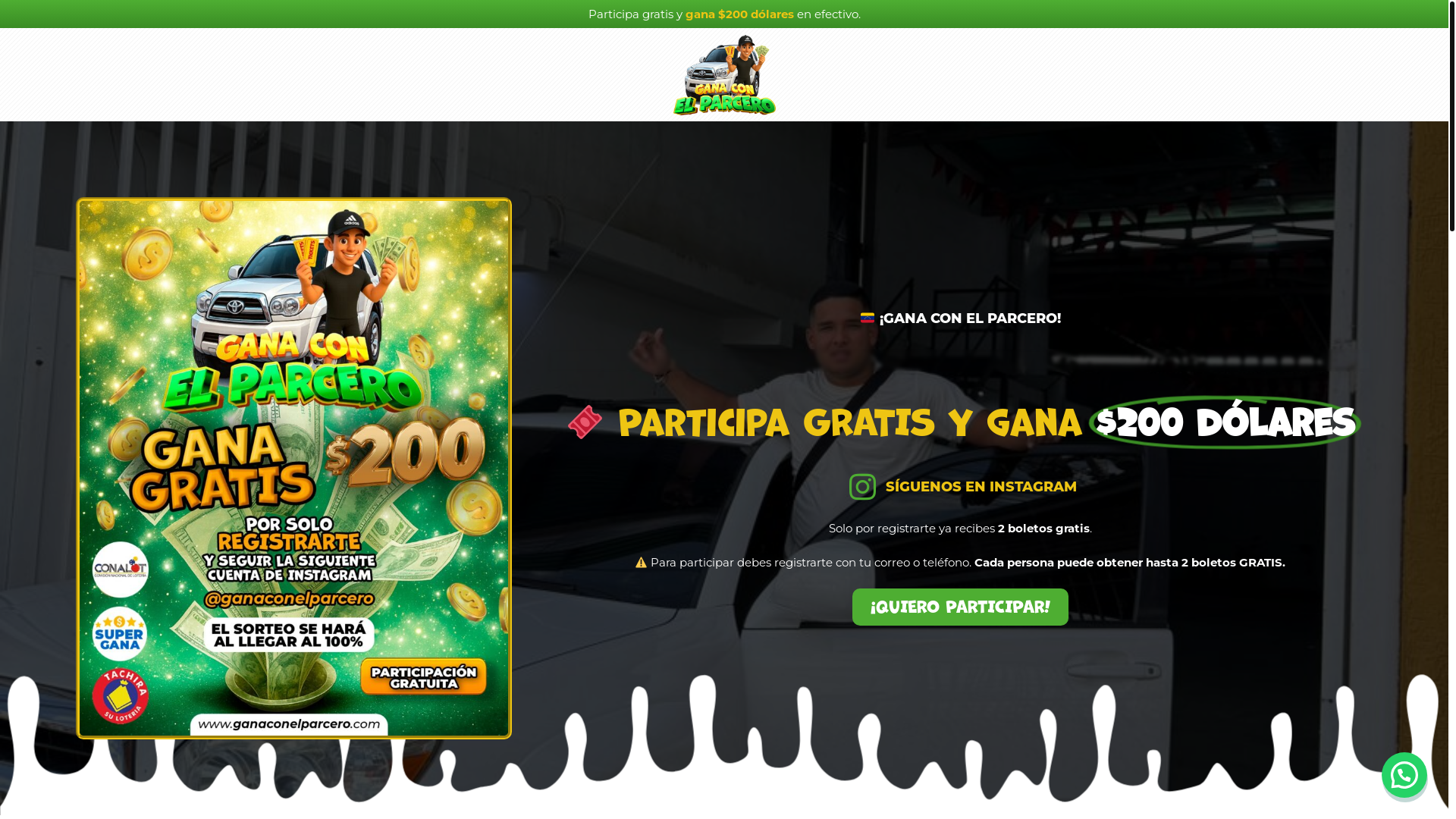 website screenshot of https://ganaconelparcero.com/
