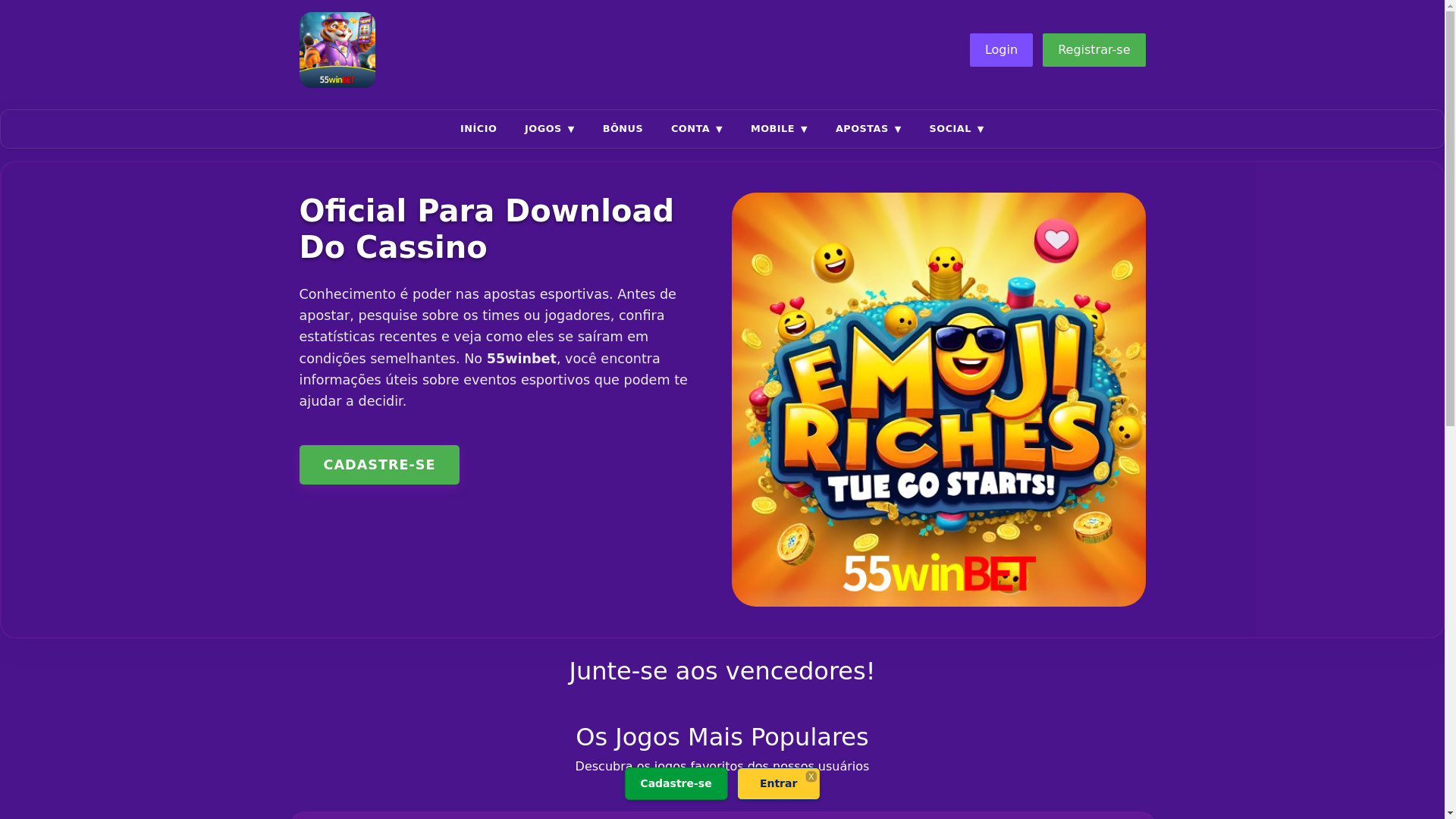 website screenshot of https://55winbet1.com/